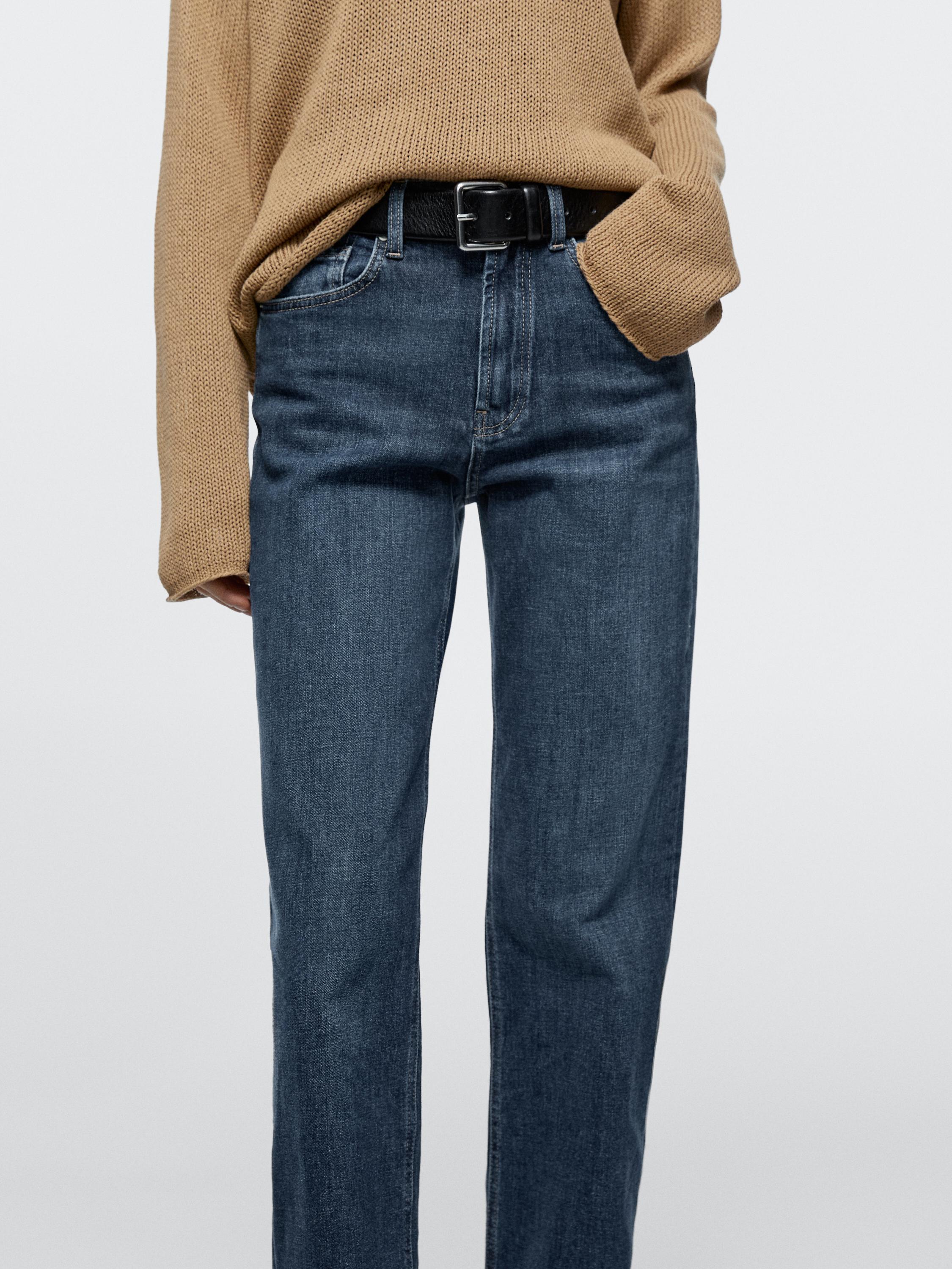 Jean straight décontracté taille haute